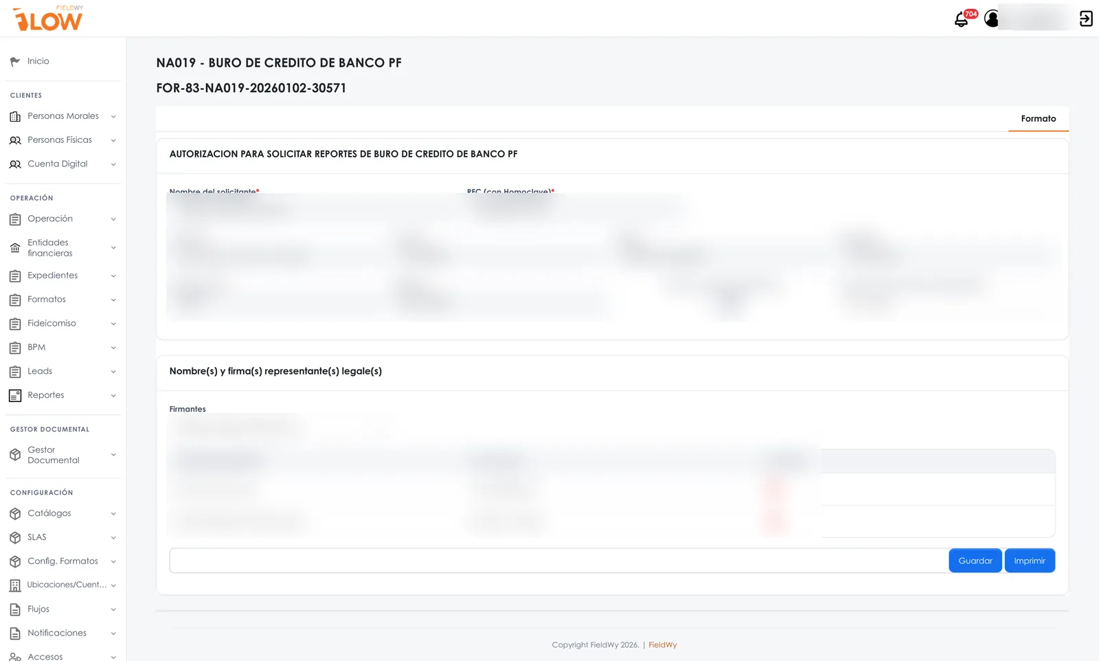 FieldWy FLOW: formato digital de autorización con firmantes